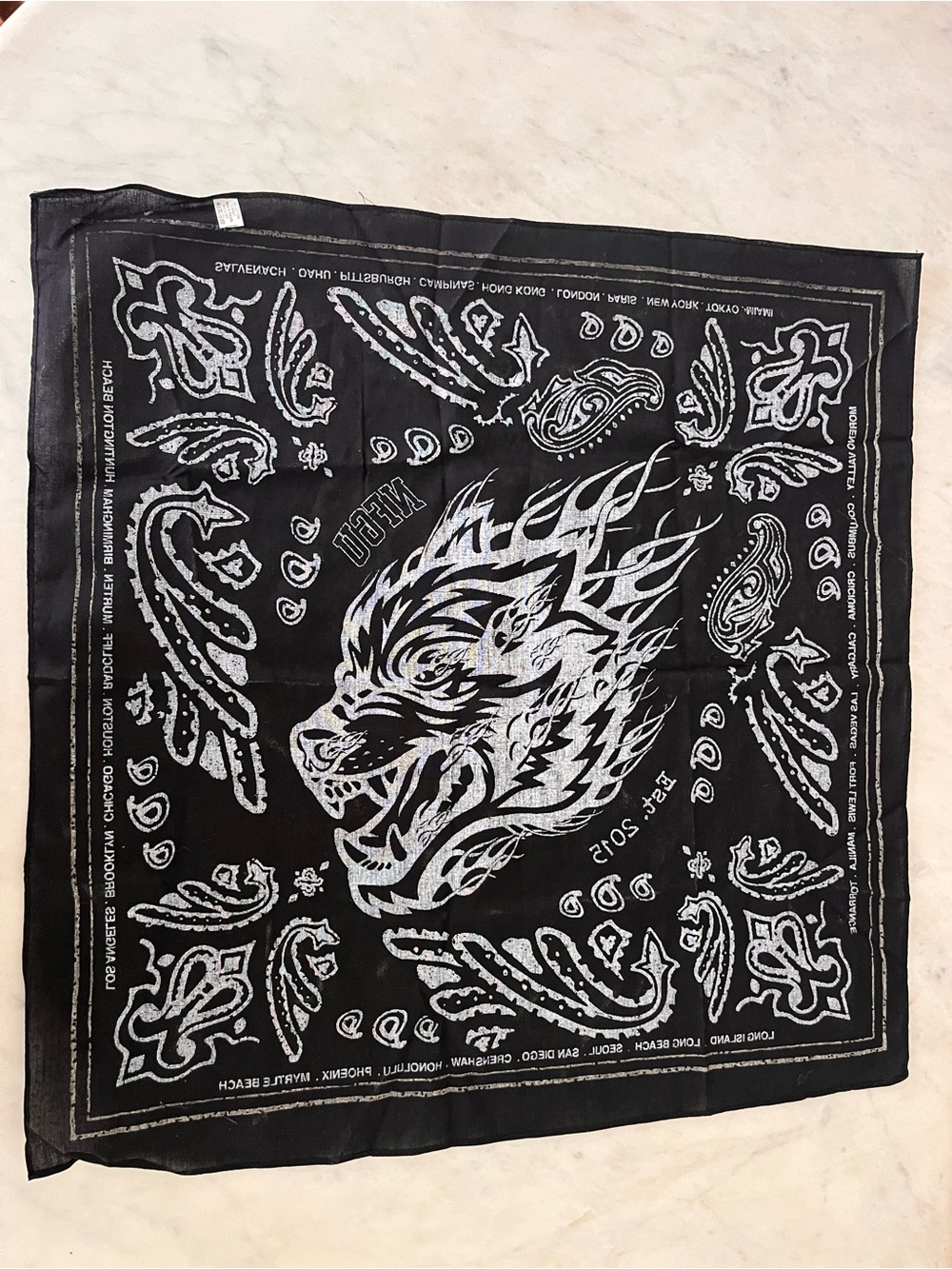 Darc Sport “ Wolf  of Flame “  Black Tiger Graphic Bandana - Men Accessories